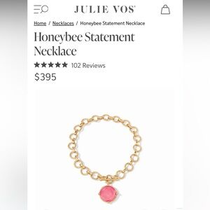 Honeybee Statement Necklace - Color Iridescent Tourmaline Pink